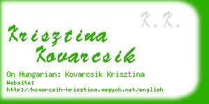 krisztina kovarcsik business card